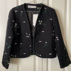 Zara Structured Embroidered Cardigan (NWT)